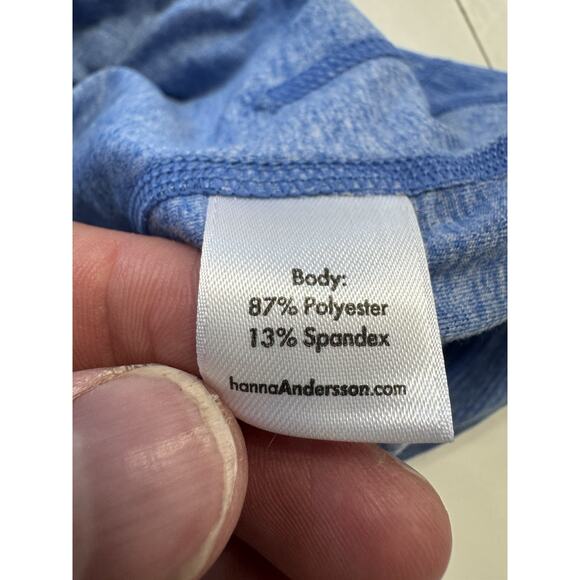 Hanna Andersson Lightweight Blue Hoodie Hooded Sweatshirt Thumb Holes Size 10 - Picture 3 of 6